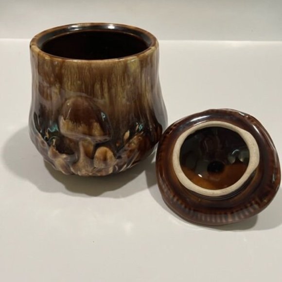 Vintage Mushroom Drip Glaze Ceramic small cookie jar kitchen decor **read** - Picture 6 of 6